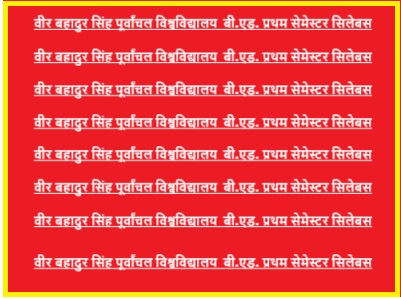 वीर बहादुर सिंह पूर्वांचल विश्वविद्यालय बी.एड. प्रथम सेमेस्टर सिलेबस
