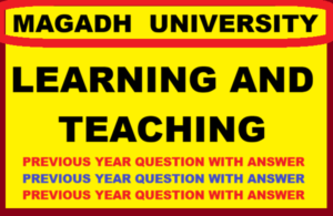 QUESTION PAPER LEARNING AND TEACHING WITH ANSWER